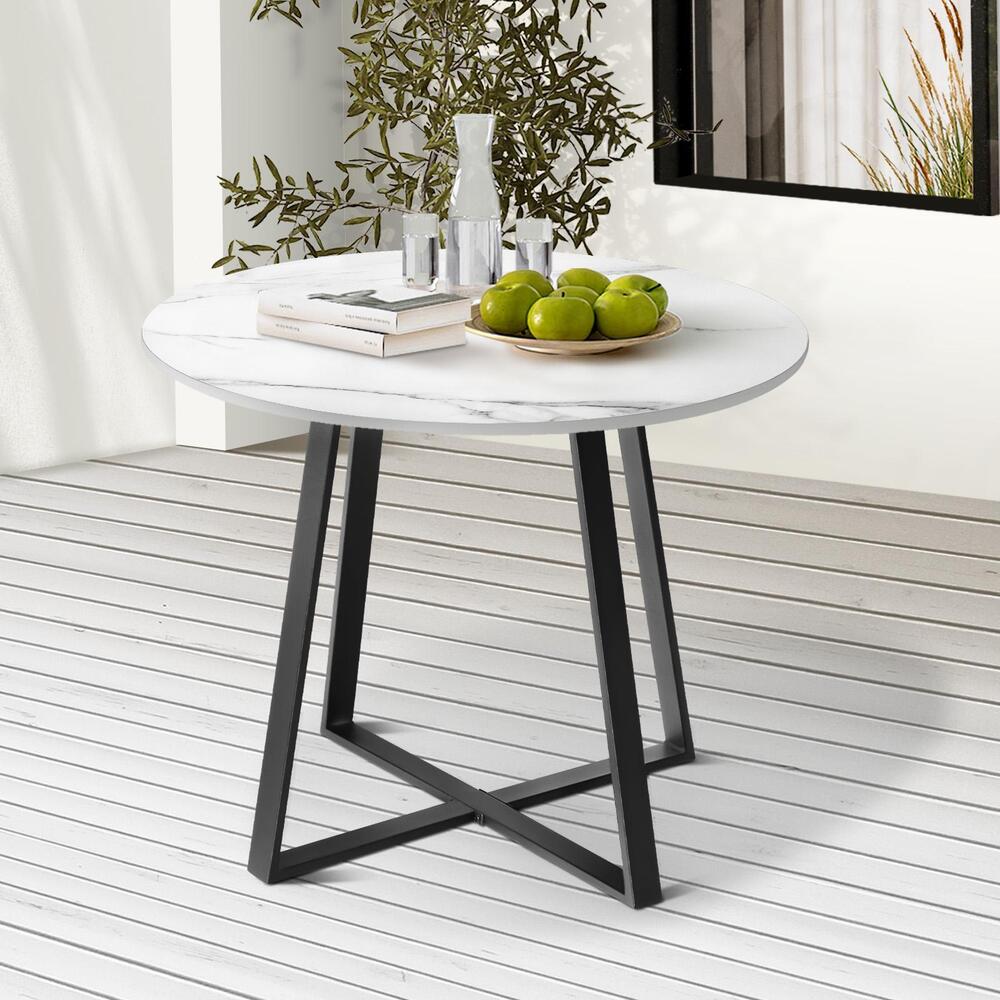 Livsip 90cm Outdoor Dining Sintered Stone Table Black