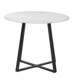 Livsip 90cm Outdoor Dining Sintered Stone Table Black - Rear View