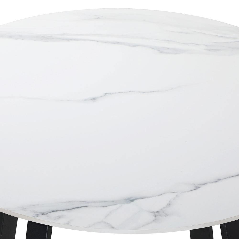 Livsip 90cm Outdoor Dining Sintered Stone Table Black