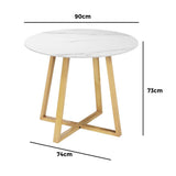 Livsip 90cm Outdoor Dining Sintered Stone Table Brown
