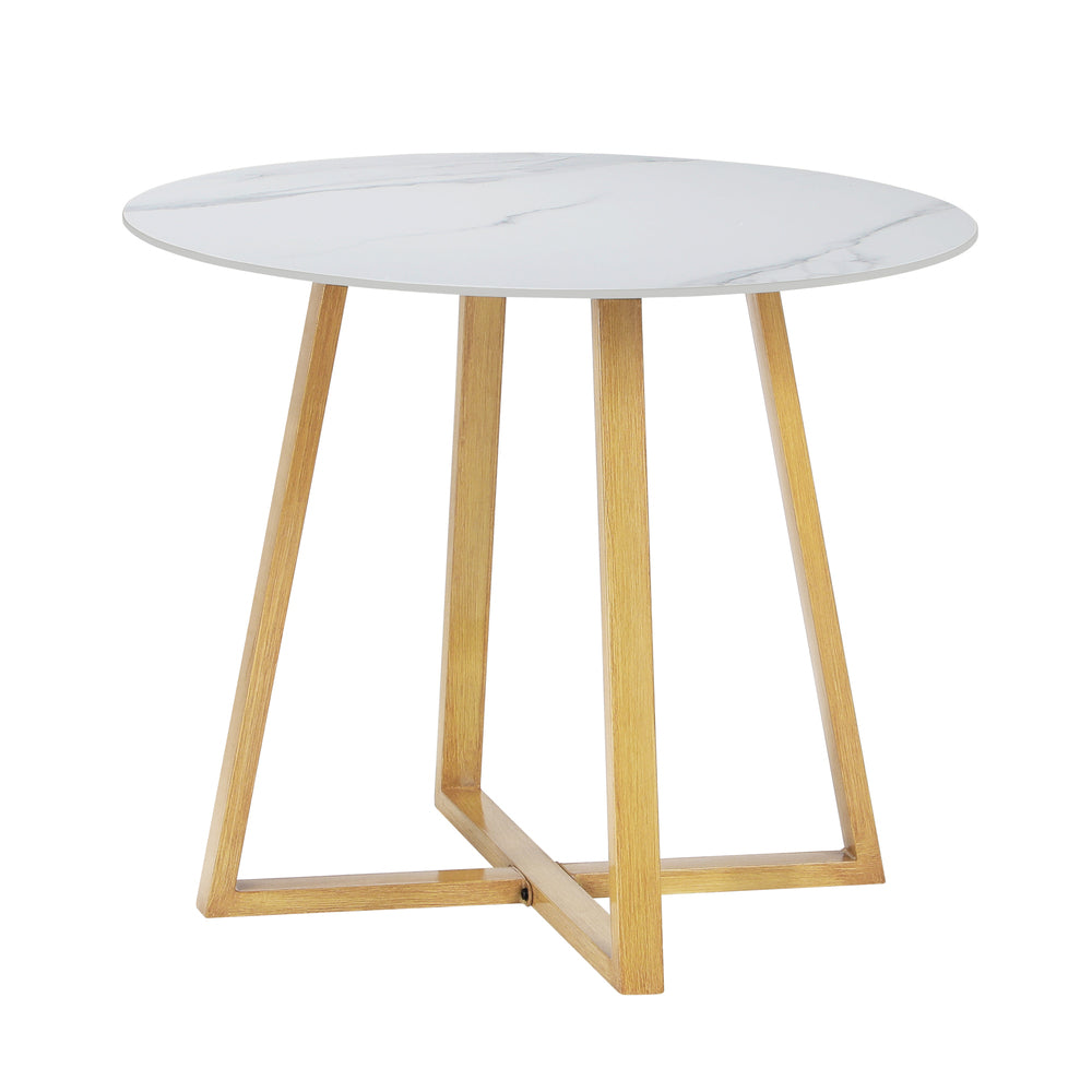 Livsip 90cm Outdoor Dining Sintered Stone Table Brown