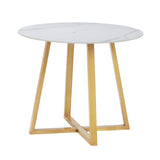 Livsip 90cm Outdoor Dining Sintered Stone Table Brown