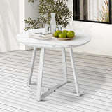 Livsip 90cm Outdoor Dining Sintered Stone Table White