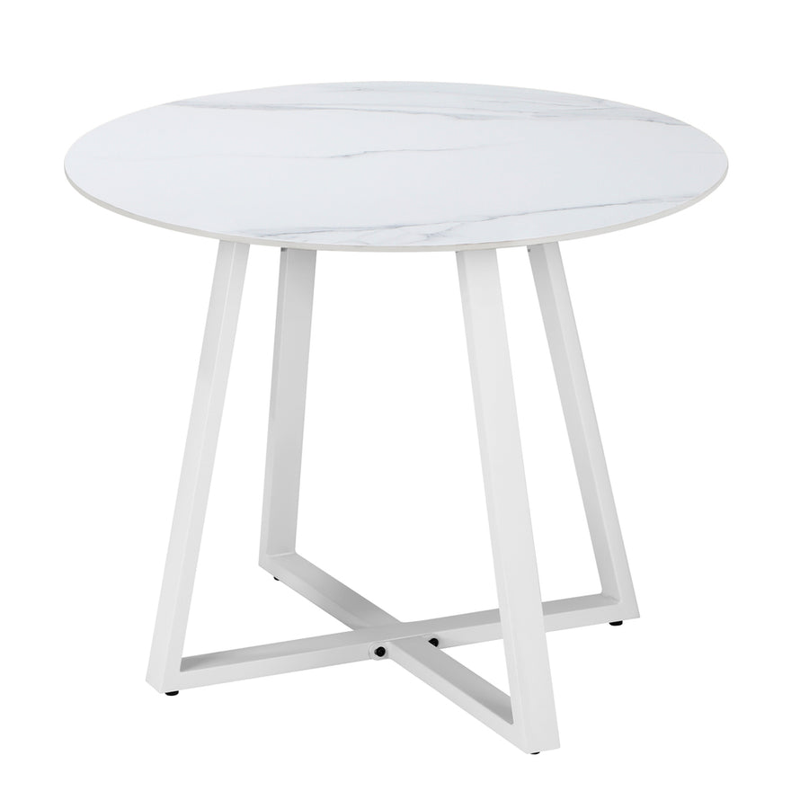 Livsip 90cm Outdoor Dining Sintered Stone Table White