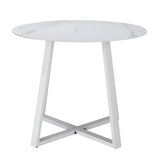Livsip 90cm Outdoor Dining Sintered Stone Table White