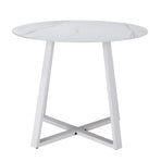 Livsip 90cm Outdoor Dining Sintered Stone Table White