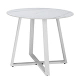Livsip 90cm Outdoor Dining Sintered Stone Table White