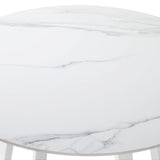 Livsip 90cm Outdoor Dining Sintered Stone Table White