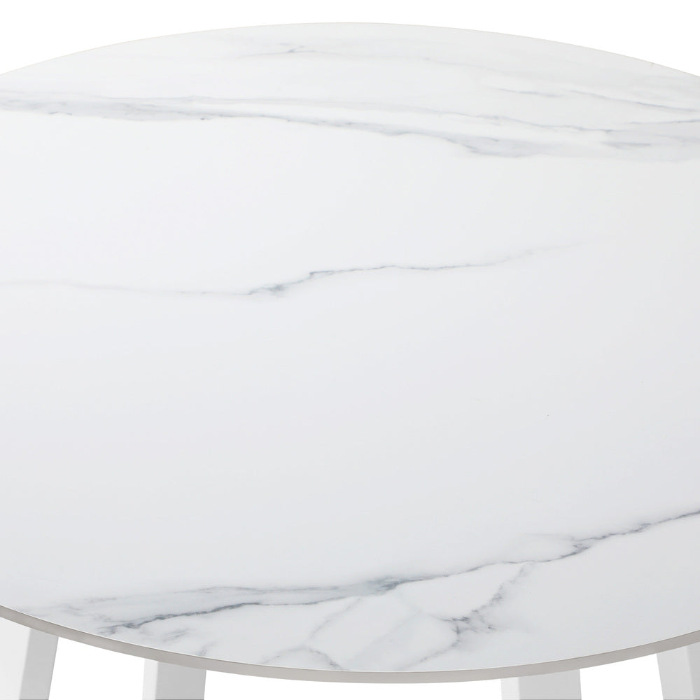 Livsip 90cm Outdoor Dining Sintered Stone Table White