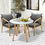 Livsip 3PCS Outdoor Dining Set 90cm Table Lounge Chairs