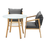 Livsip 3PCS Outdoor Dining Set 90cm Table Lounge Chairs - Top-Down View