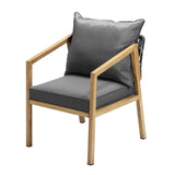 Livsip 3PCS Outdoor Dining Set 90cm Table Lounge Chairs - Rear View