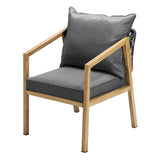 Livsip 5PCS Outdoor Dining Set 90cm Table Lounge Chairs
