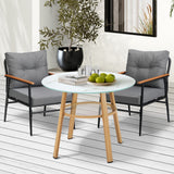 Livsip 3PCS Outdoor Furniture Dining Set Table with Storage Shelf