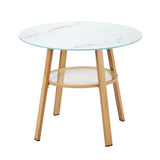 Livsip 3PCS Outdoor Furniture Dining Set Table with Storage Shelf - Rear View
