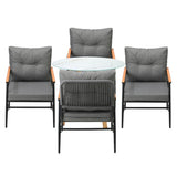 Livsip 5PCS Outdoor Furniture Dining Set Table with Storage Shelf