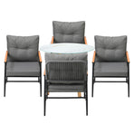 Livsip 5PCS Outdoor Furniture Dining Set Table with Storage Shelf