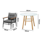 Livsip 5PCS Outdoor Furniture Dining Set Table with Storage Shelf