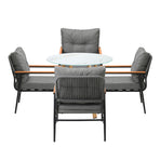 Livsip 5PCS Outdoor Furniture Dining Set Table with Storage Shelf