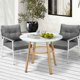 Livsip Outdoor 3PCS Dining Set Table with Storage Shelf - Close-Up Angle