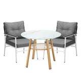 Livsip Outdoor 3PCS Dining Set Table with Storage Shelf