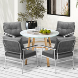 Livsip Outdoor 5PCS Dining Set Table with Storage Shelf