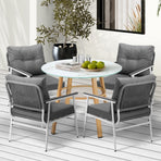 Livsip Outdoor 5PCS Dining Set Table with Storage Shelf