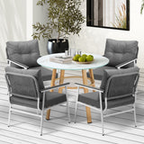 Livsip Outdoor 5PCS Dining Set Table with Storage Shelf - Front View