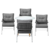 Livsip Outdoor 5PCS Dining Set Table with Storage Shelf
