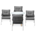 Livsip Outdoor 5PCS Dining Set Table with Storage Shelf