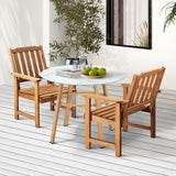 Livsip 3PC Outdoor Dining Set Solid Wood Chair and Table