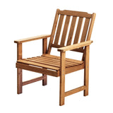 Livsip 3PC Outdoor Dining Set Solid Wood Chair and Table - Close-Up Angle