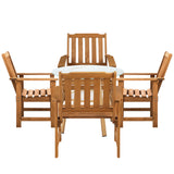 Livsip 5PC Outdoor Dining Set Solid Wood Chair and Table