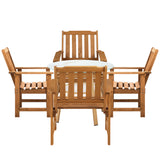 Livsip 5PC Outdoor Dining Set Solid Wood Chair and Table - Front View