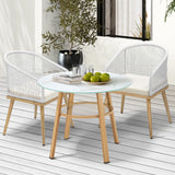 Livsip 3 Piece Outdoor Dining Set Table Lounge Chairs - Rear View