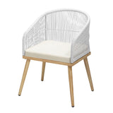Livsip 3 Piece Outdoor Dining Set Table Lounge Chairs - Close-Up Angle