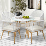 Livsip 5 Piece Outdoor Dining Set Table Lounge Chairs - Front View
