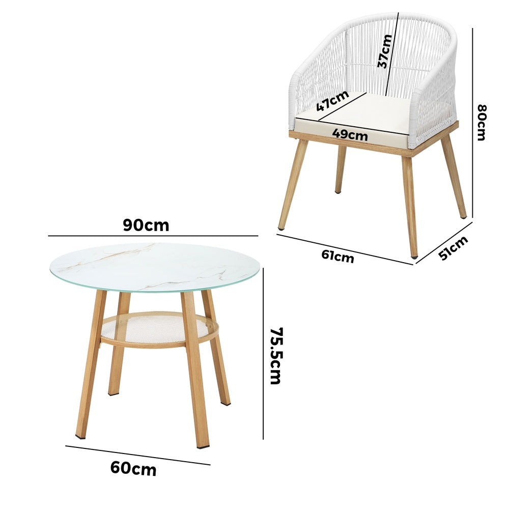 Livsip 5 Piece Outdoor Dining Set Table Lounge Chairs