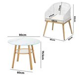 Livsip 5 Piece Outdoor Dining Set Table Lounge Chairs - Rear View