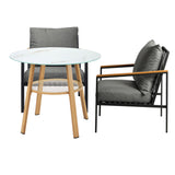 Livsip 3 Piece Outdoor Dining Setting Table w/Storage Shelf