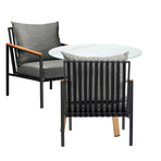 Livsip 3 Piece Outdoor Dining Setting Table w/Storage Shelf