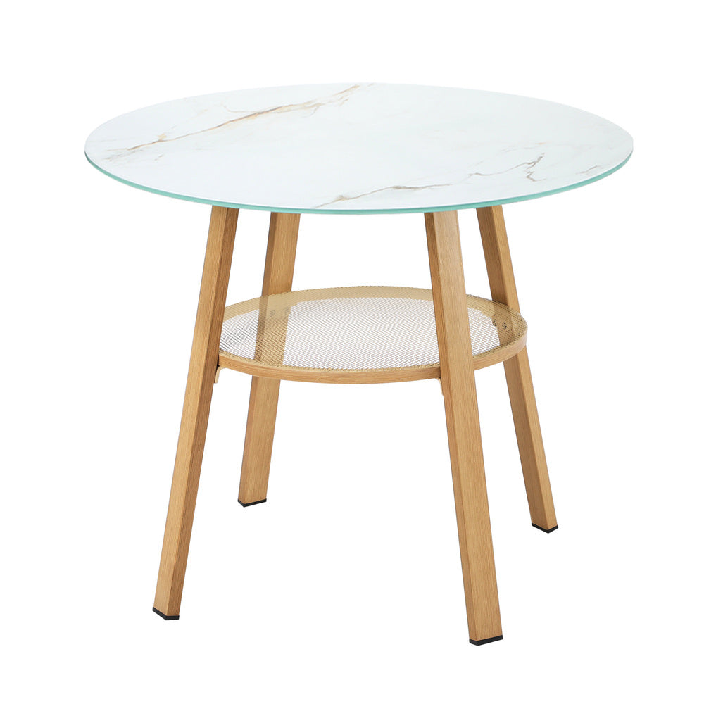Livsip 3 Piece Outdoor Dining Setting Table w/Storage Shelf