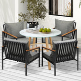 Livsip 5 Piece Outdoor Dining Setting Table w/Storage Shelf