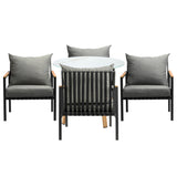 Livsip 5 Piece Outdoor Dining Setting Table w/Storage Shelf