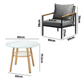 Livsip 5 Piece Outdoor Dining Setting Table w/Storage Shelf