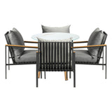 Livsip 5 Piece Outdoor Dining Setting Table w/Storage Shelf