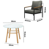 Livsip Outdoor Patio Set Lounge Bistro Dining Set 2 Seater - Top-Down View
