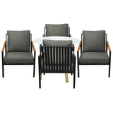 Livsip Outdoor Patio Set Lounge Bistro Dining Set 4 Seater - Front View