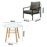Livsip Outdoor Patio Set Lounge Bistro Dining Set 4 Seater - Side View