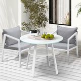 Livsip Outdoor Dining Setting Lounge Chair Bistro Set 3PCS White - 45-Degree Angle